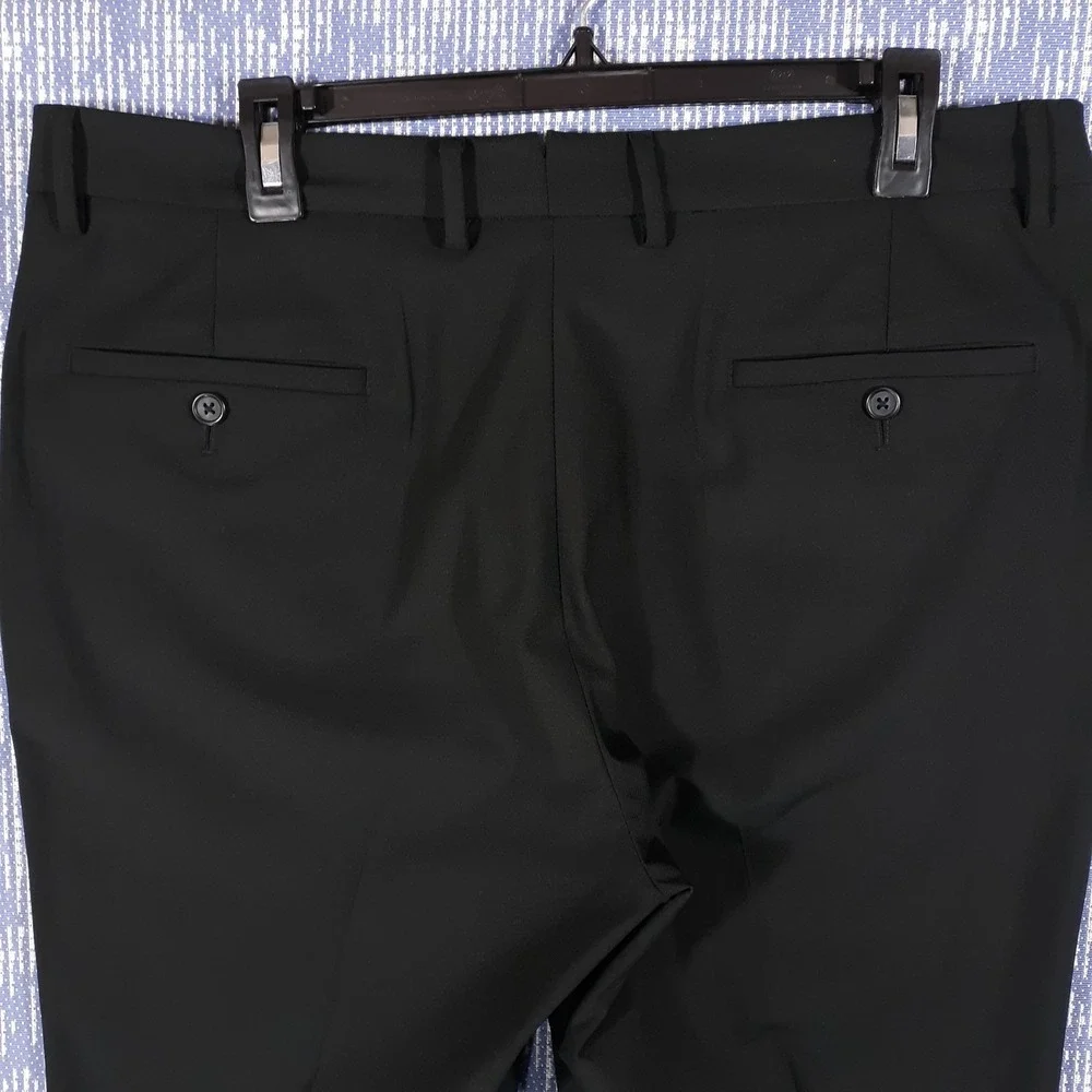 Byron British Style Dress Pants Mens 36 x 32 Black Performance Polyester